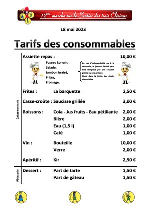Tarifs 2023