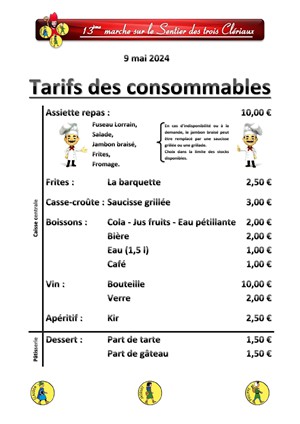 Tarifs 2024